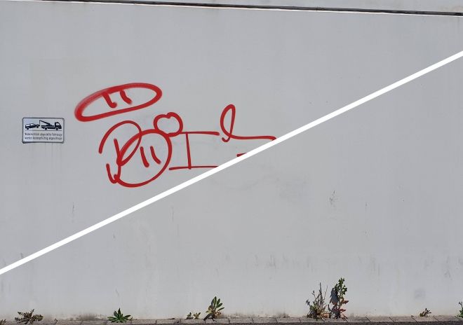 PUR-graffiti-entfernen-weisser-beton-vorher-nachher2