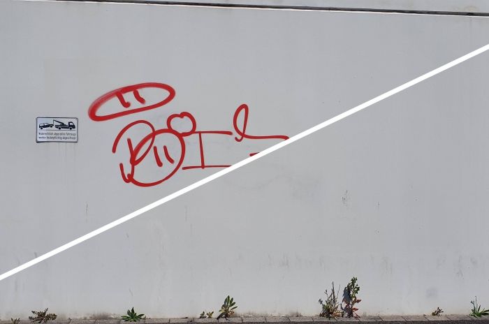 PUR-graffiti-entfernen-weisser-beton-vorher-nachher2