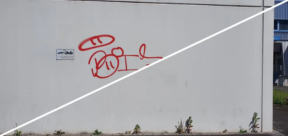PUR-graffiti-entfernen-weisser-beton-vorher-nachher2