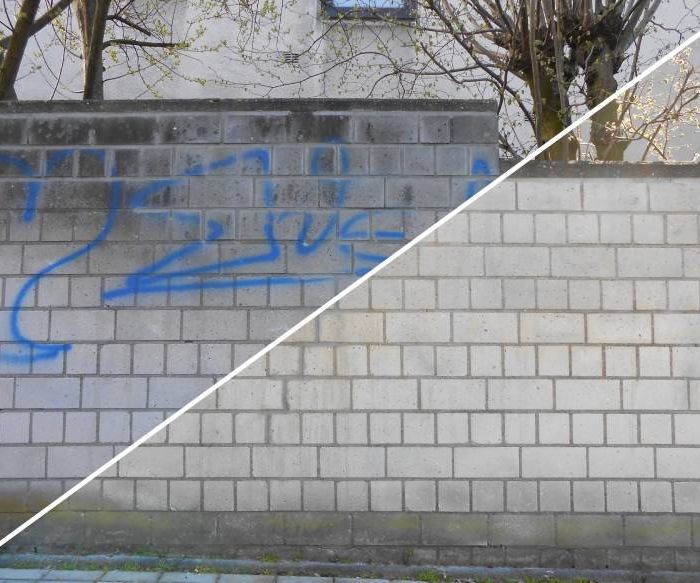 PUR-graffiti-entfernen-weisser-klinker-vorher-nachher