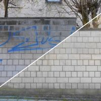 PUR-graffiti-entfernen-weisser-klinker-vorher-nachher