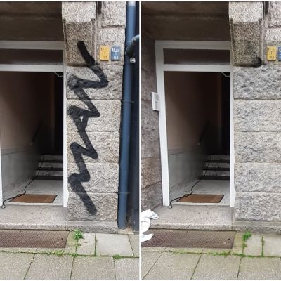 Naturstein – Referenz: Graffitientfernung